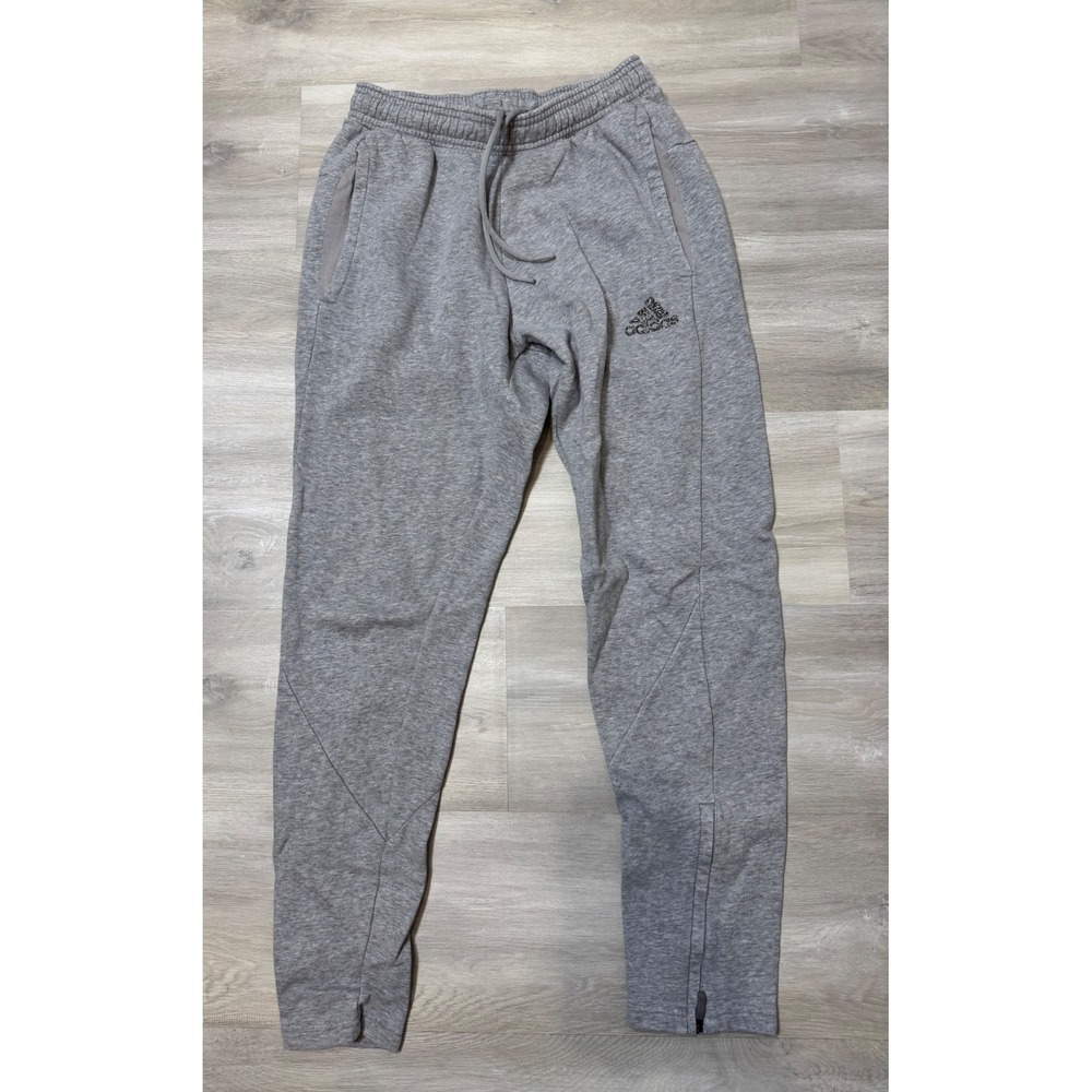 Adidas Womens Athletic Jogger Sweatpants Heather Gray Tapered Small
